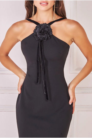 Racer Neck Corsage Scuba Maxi Goddiva